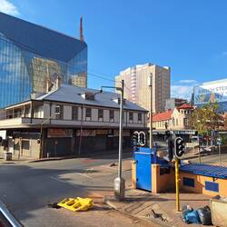 Old (Diagonal Street) and new near Newtown district