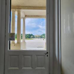 Huge glass in wide door