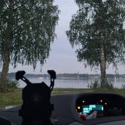 Mora - Gute-Nacht-Blick auf den Saxviken (Übergang zum riesigen Siljan)