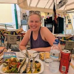 Lisbon fish and chips for lunch