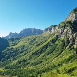 Blick zurück zur Berghütte...
