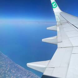 Flying over the Mediterranean