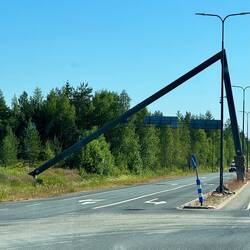 Polarkreiszeichen auf der Straße