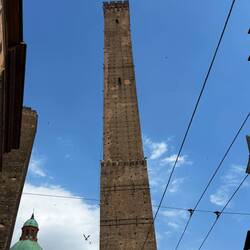The two towers, both of which are leaning.