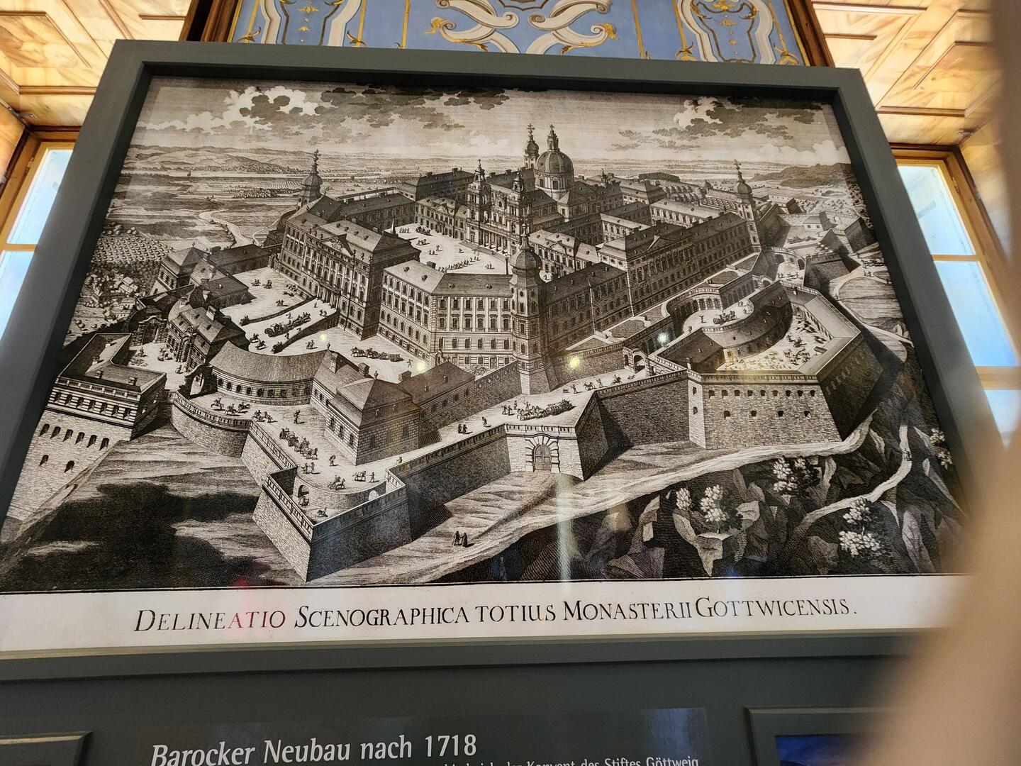 A draft design of the original layout of the Abbey, but not enough funds to build entirely