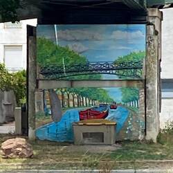 Malerei an einer Brücke in Dombasle-au-Meurthe