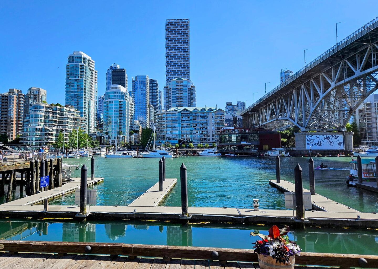 The waterfront and downtown just outside the food market