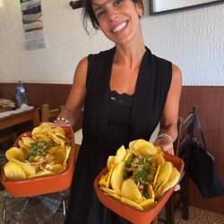 Our tour guide. Fab. With salted codfish.