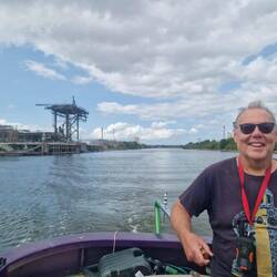 Back on the Manchester Ship Canal. All clear ahead.