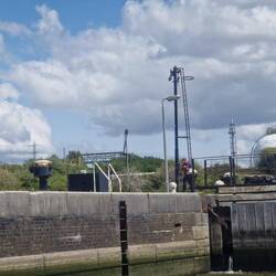 CRT lockie winding the paddle.