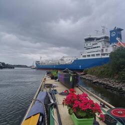Cowering in a disused dock while the Fure Viken passes by