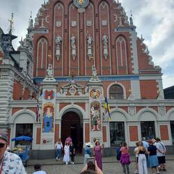 The Black Heads Guild in Riga. It appears that the statues of patron St Maurice are black