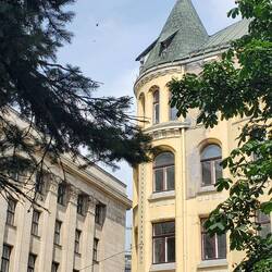 The cat on top originally had it's posterior facing the Germans across the street