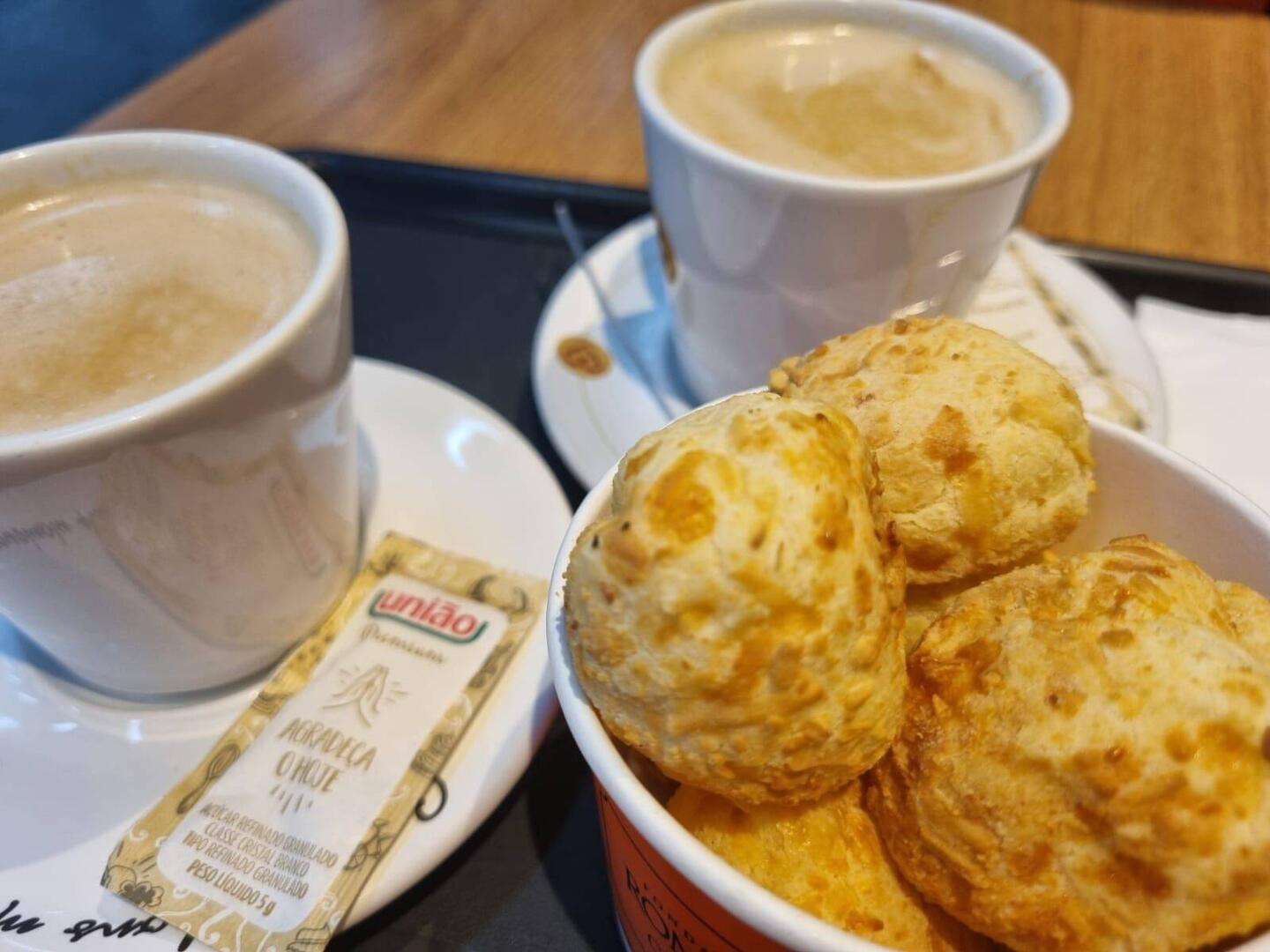 Pao de queijo e cafe to start the day