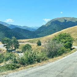 The rather narrow and twisty road up and down to the Bassa d'Arres and the start of the walk