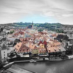 Overlooking the city which has a population of 13,000