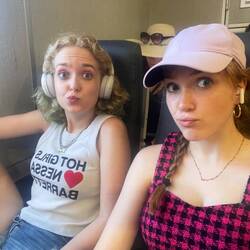 Lily and I repenting for our sins on the boat