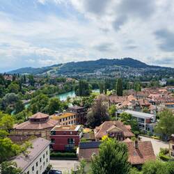 View from the terrace fronting the Parliament Building — Bern ... Old City.