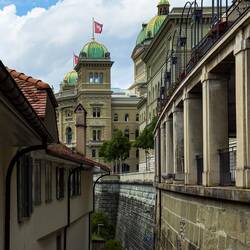 Glimpse of the Parliament Building — Bern ... Old City.