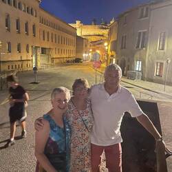 Coming back from dinner on our first night