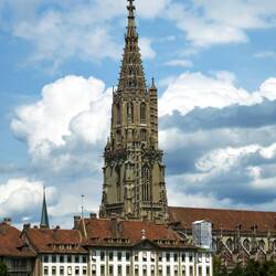 The steeple was added to the cathedral in the 19th century — Bern ... Old City.