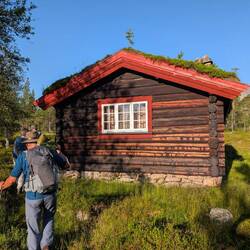 Nette Hütte mitten im Gelände