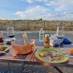 Abendessen in den Dünen