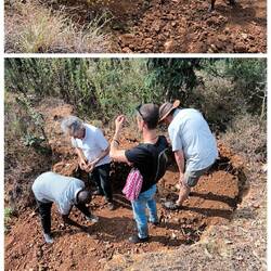 In dem Loch wird hauptsächlich nach Quarz gesucht