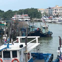 Ferry boats headed out to islands