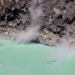 Sulfurous gas emissions.