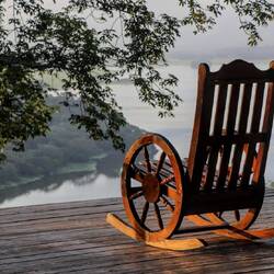 Terrace of the "1800" restaurant, Suchitoto.