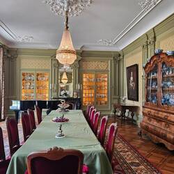 De eetkamer.