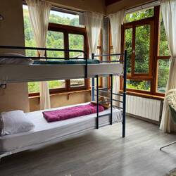 My bed (the lower!) tonight. Much better than last night.