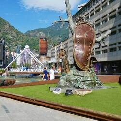 Central Andorra la Vella, the sculpture is "La Noblesse du Temps" by Salvador Dali