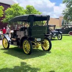All steamers... except for Roger's 1904 Franklin parked at the diner