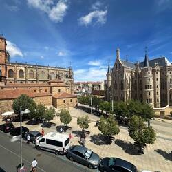 View from our hotel room. Cathedral and Peregrino museum