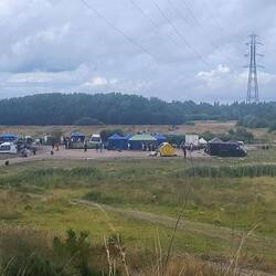 Zeltstadt von Flüchtlingen vor Dünkirchen