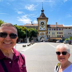 Berntor (Bern Gate) is the main entrance into the walled Old Town — Murten.