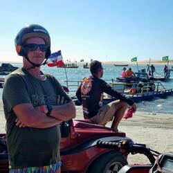 Waiting to cross the river on the ferry boats