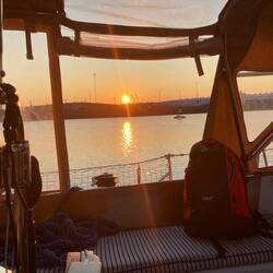 Sonnenuntergang im Industriegebit von Umeå