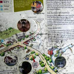 Map of downtown Dedham with Sherman's noted