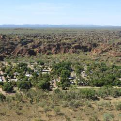 Our caravan park from Kelly's knob (Mirima NP behind)