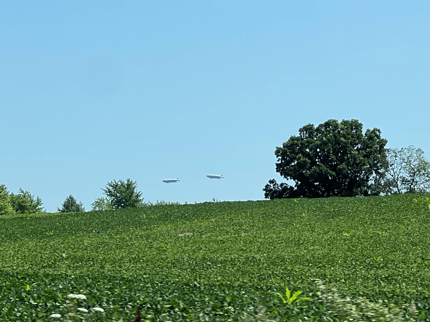 From a bit of a distance, we saw these two blimps.