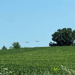 From a bit of a distance, we saw these two blimps.