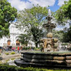 Fountain of the sirens in Central Park, Antigua.