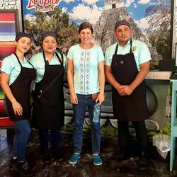 Photo of the waiters at a restaurant where we had an excellent breakfast.