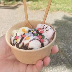 Wieder Sorbet mit Topping