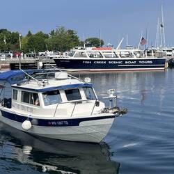 West of the Town dock is the big Alibi Marina. Another launch ramp in front of the tour boat.