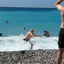 Bulling getting pummelled as he makes his way into the Mediterranean