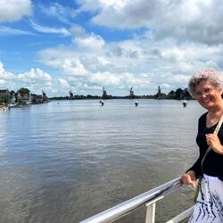 Row of windmills along the canal